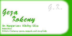geza kokeny business card