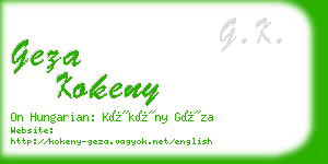 geza kokeny business card